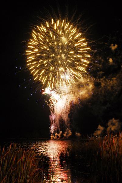 The celebrations continued long into the night over the mandurah Estuary